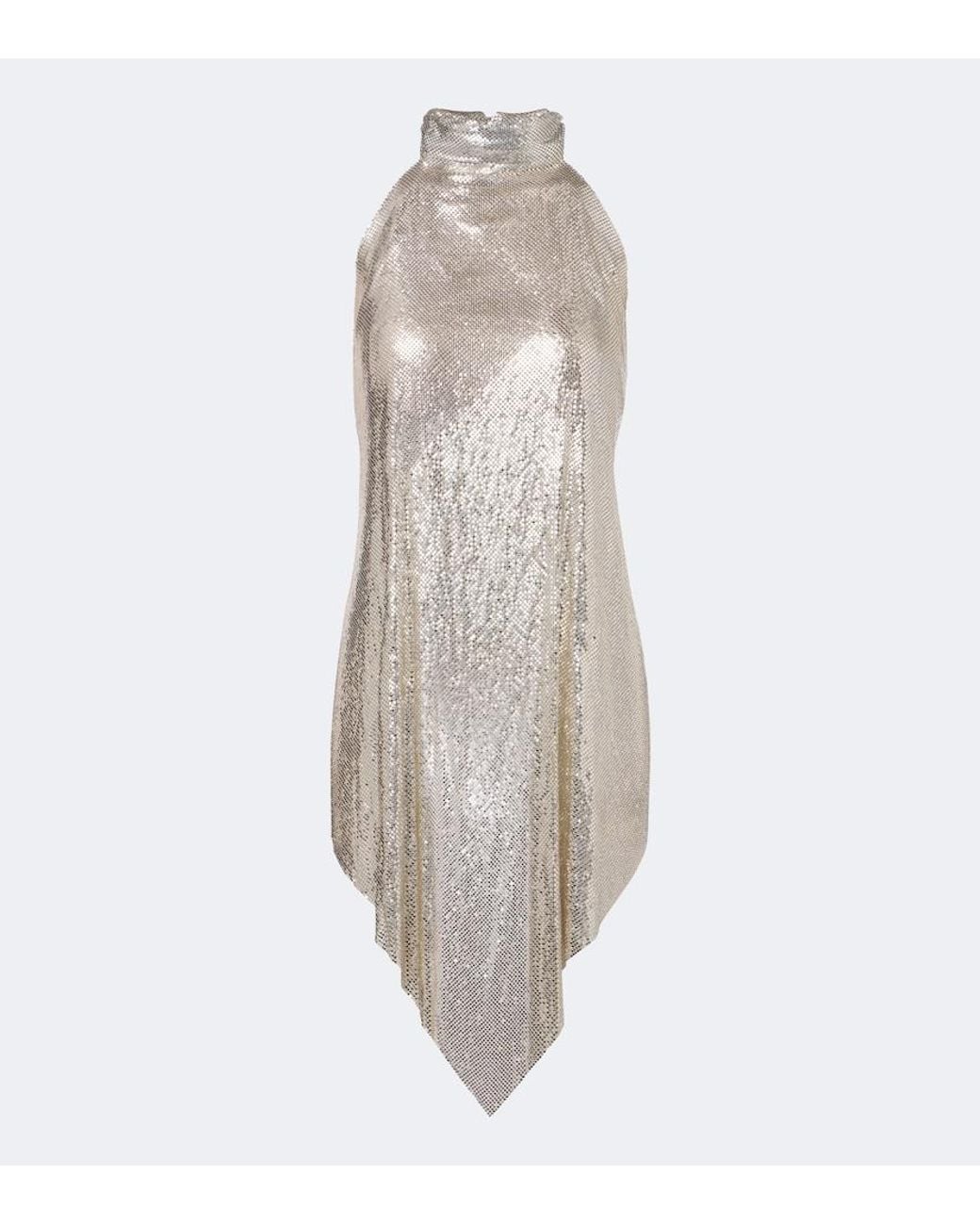 Stella McCartney White Asymmetric Open-Back Chainmail Top