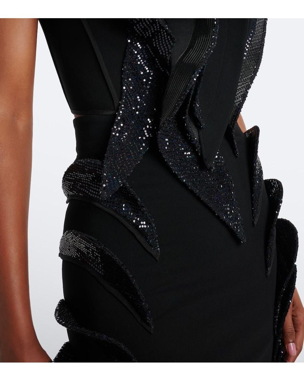 Maticevski Black Lavish Sequined Top