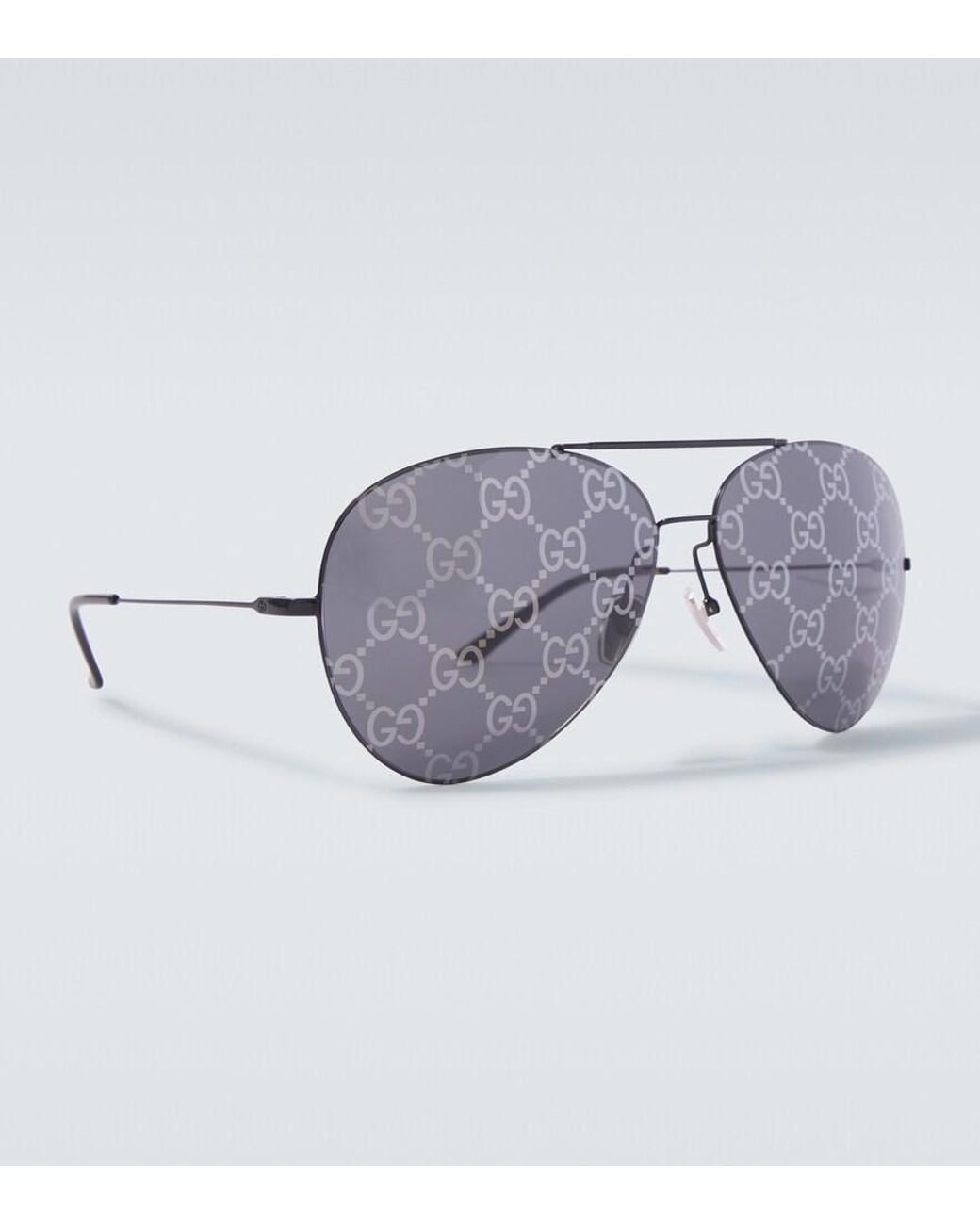 Gucci Gray Gg Aviator Sunglasses for men