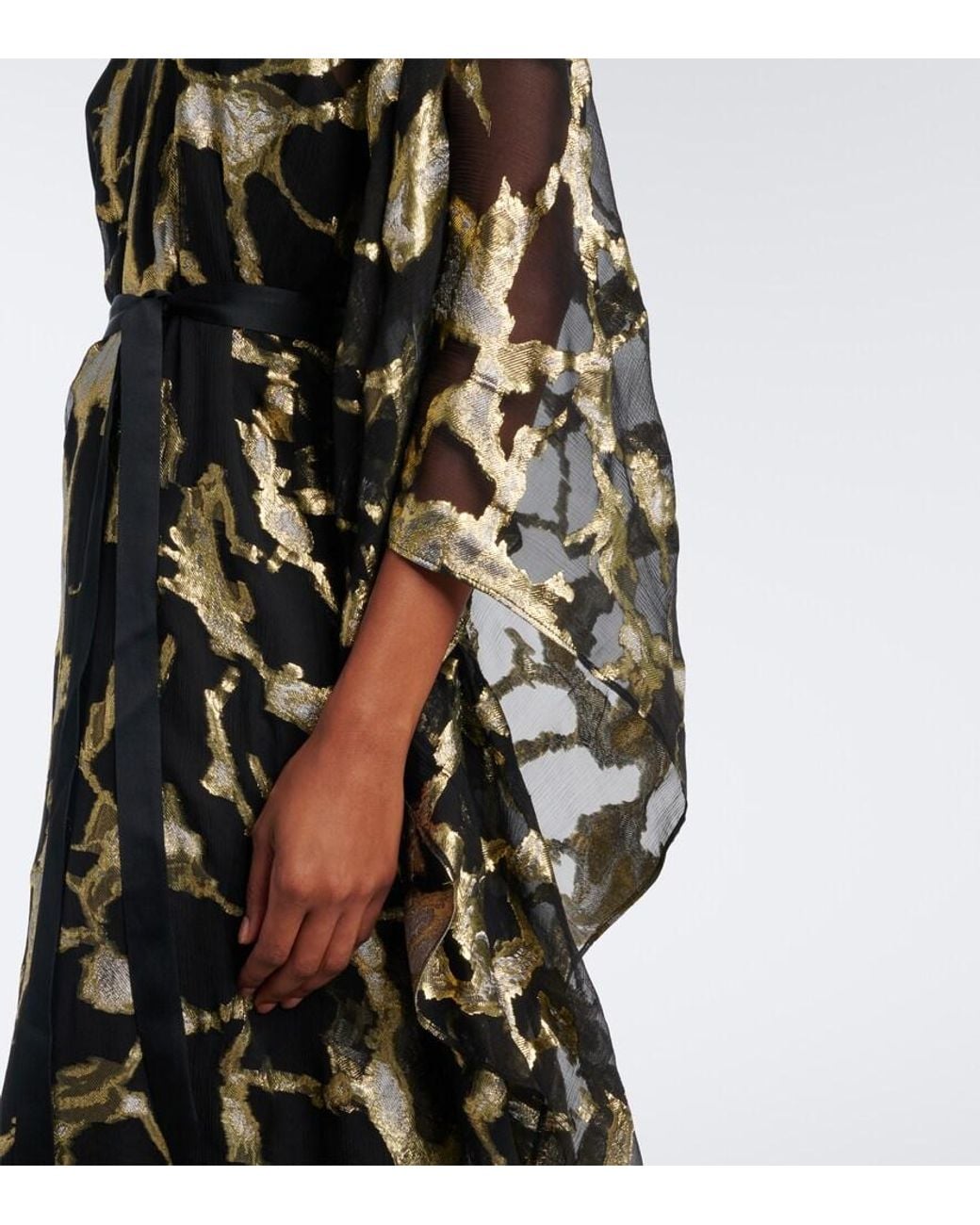 Taller Marmo Black Kintsugi Silk-Blend Fil Coupe Kaftan