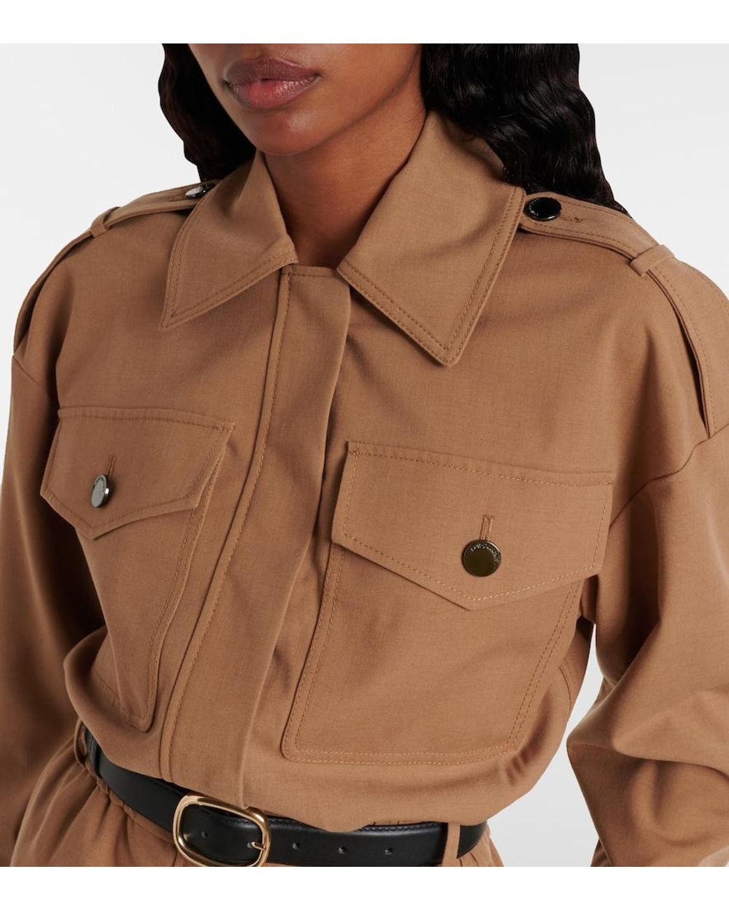 Self-Portrait Brown Twill Romper