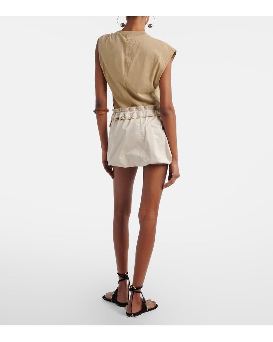 Isabel Marant Natural Jamily Cotton-Blend Miniskirt
