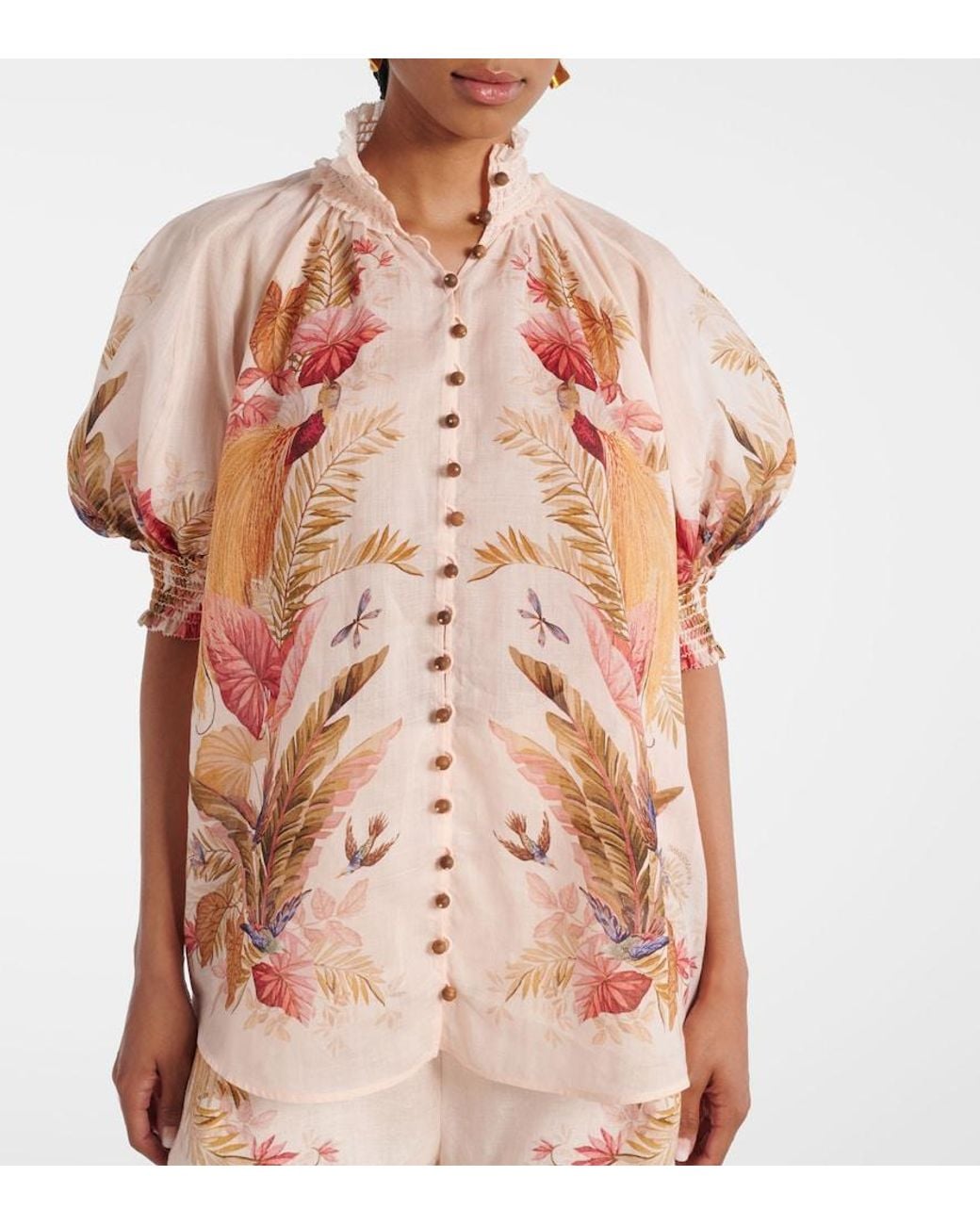 Zimmermann Natural Ascension Printed Blouse