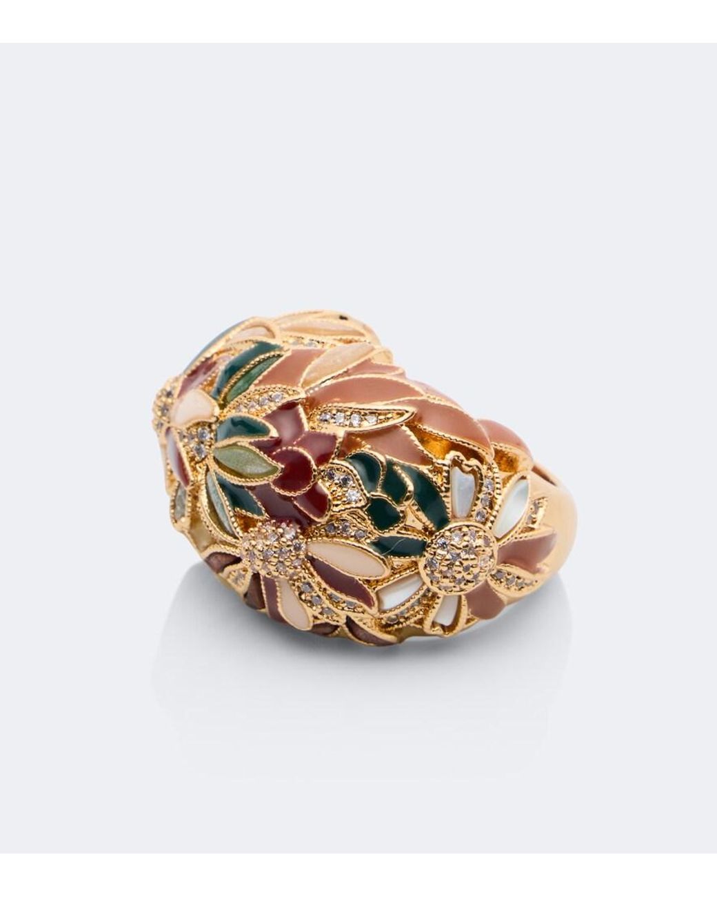 Zimmermann White Botanica Embellished 16Kt-Plated Ring