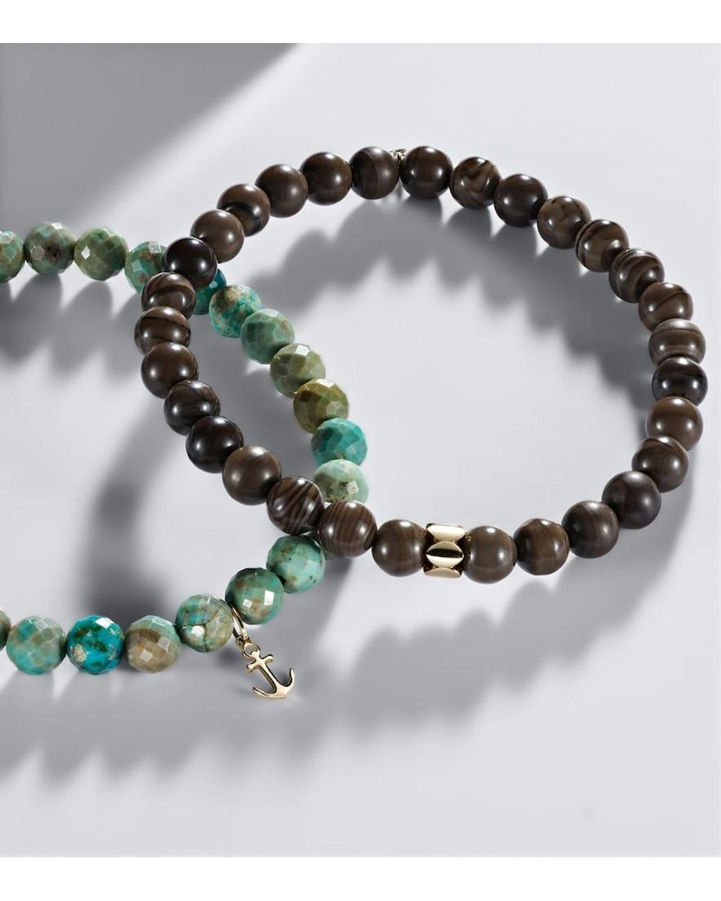 Sydney Evan Green Set Of 2 14Kt Beaded Bracelets With And Jaspers for men