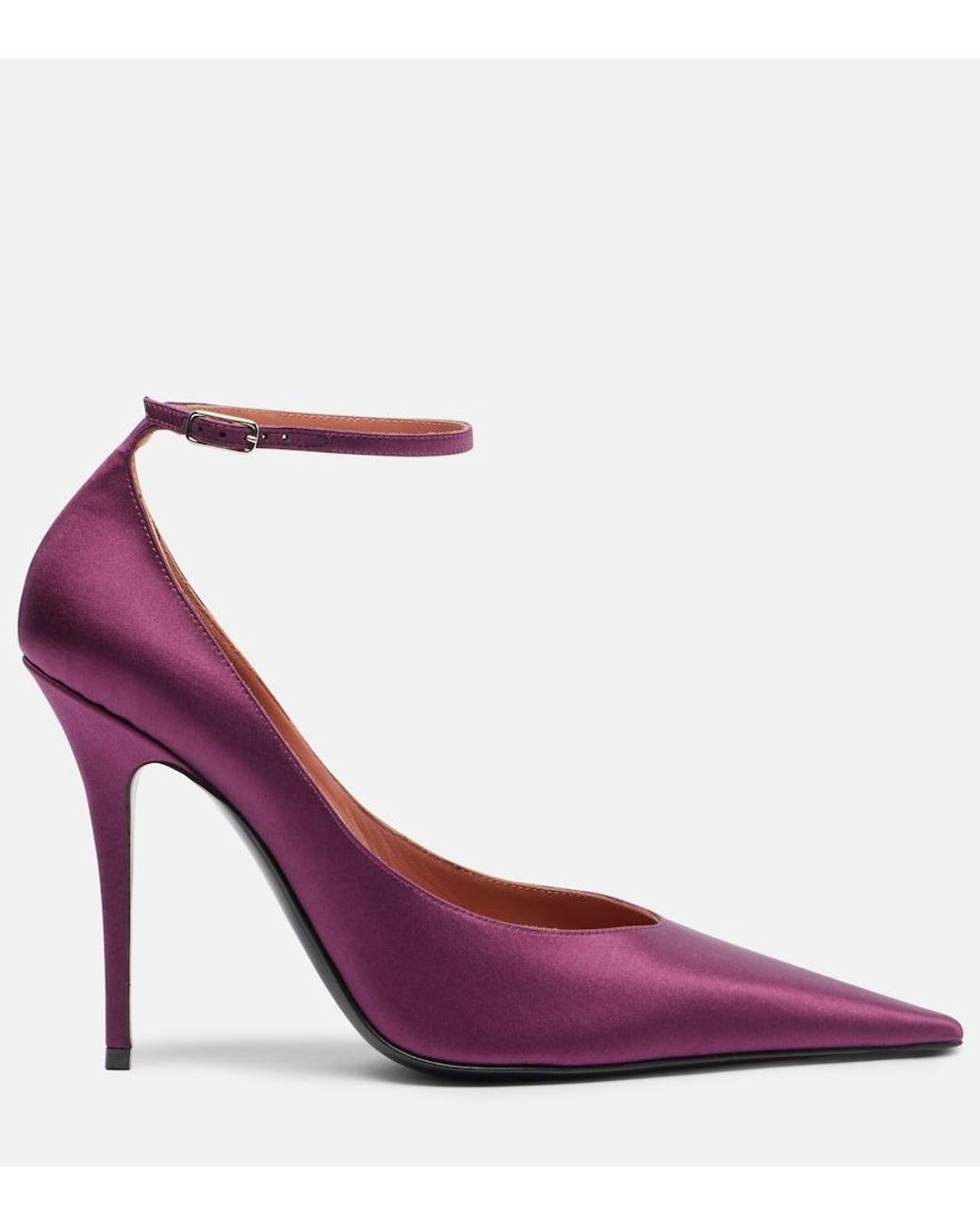 AMINA MUADDI Purple Anok 105 Satin Pumps