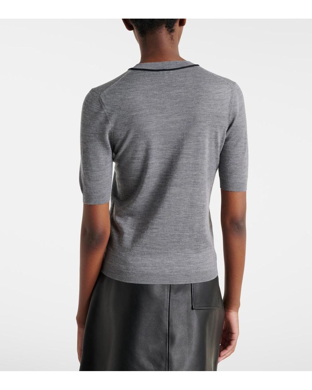 Loewe Gray Logo Wool Sweater