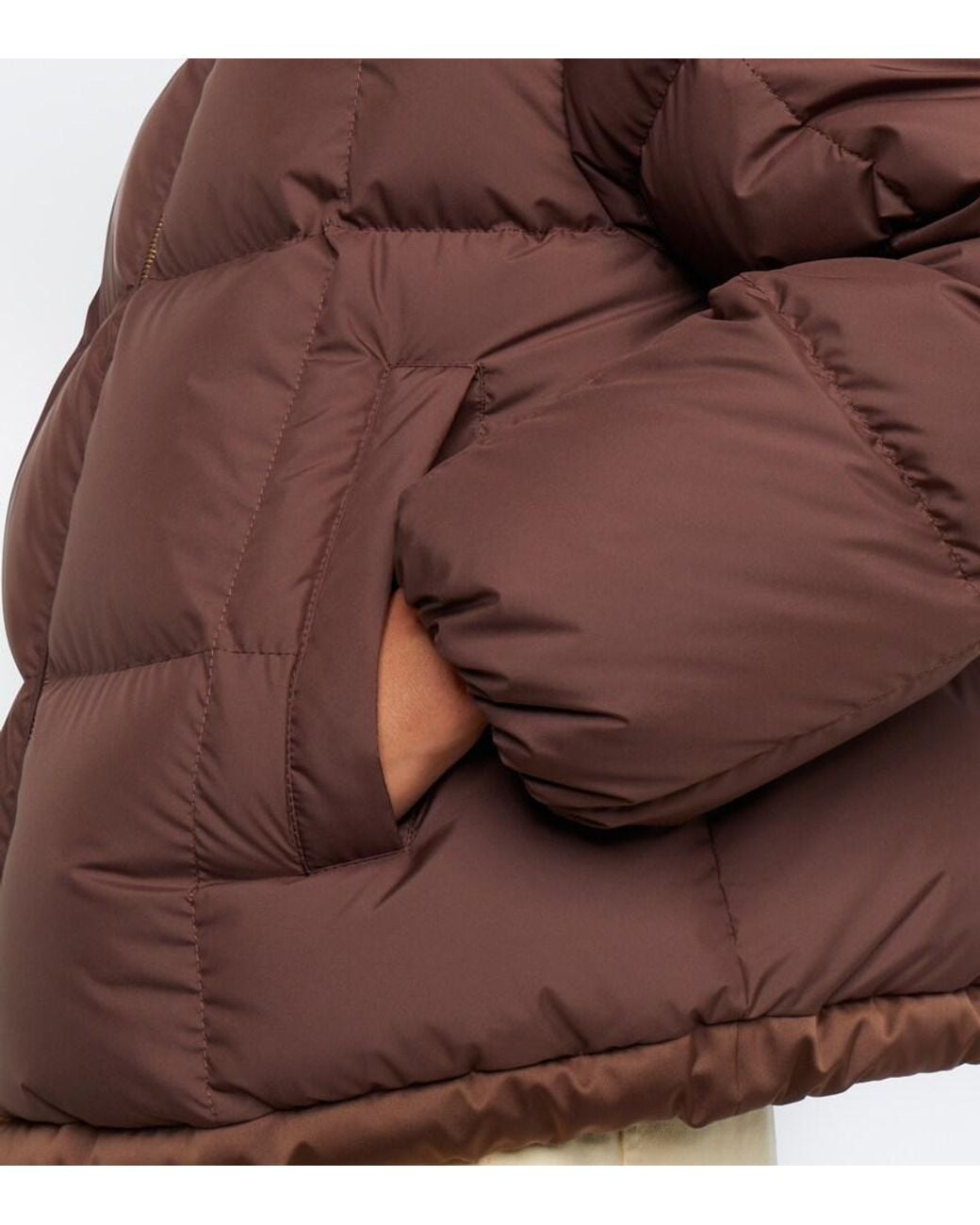 Moncler Brown Legerete Hooded Down Jacket