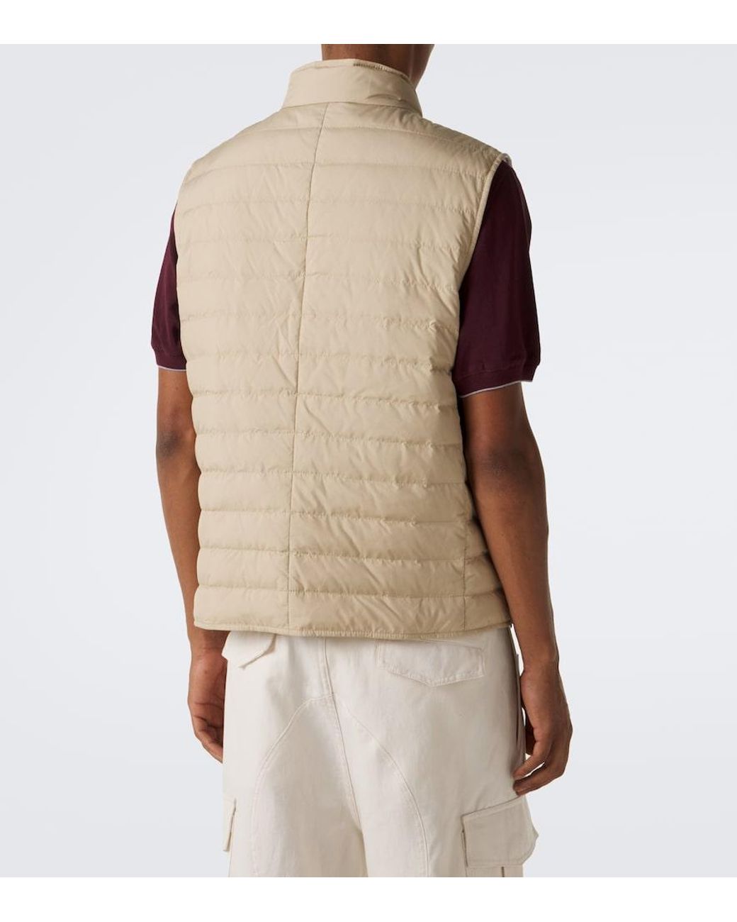 Brunello Cucinelli Natural Technical Down Vest for men