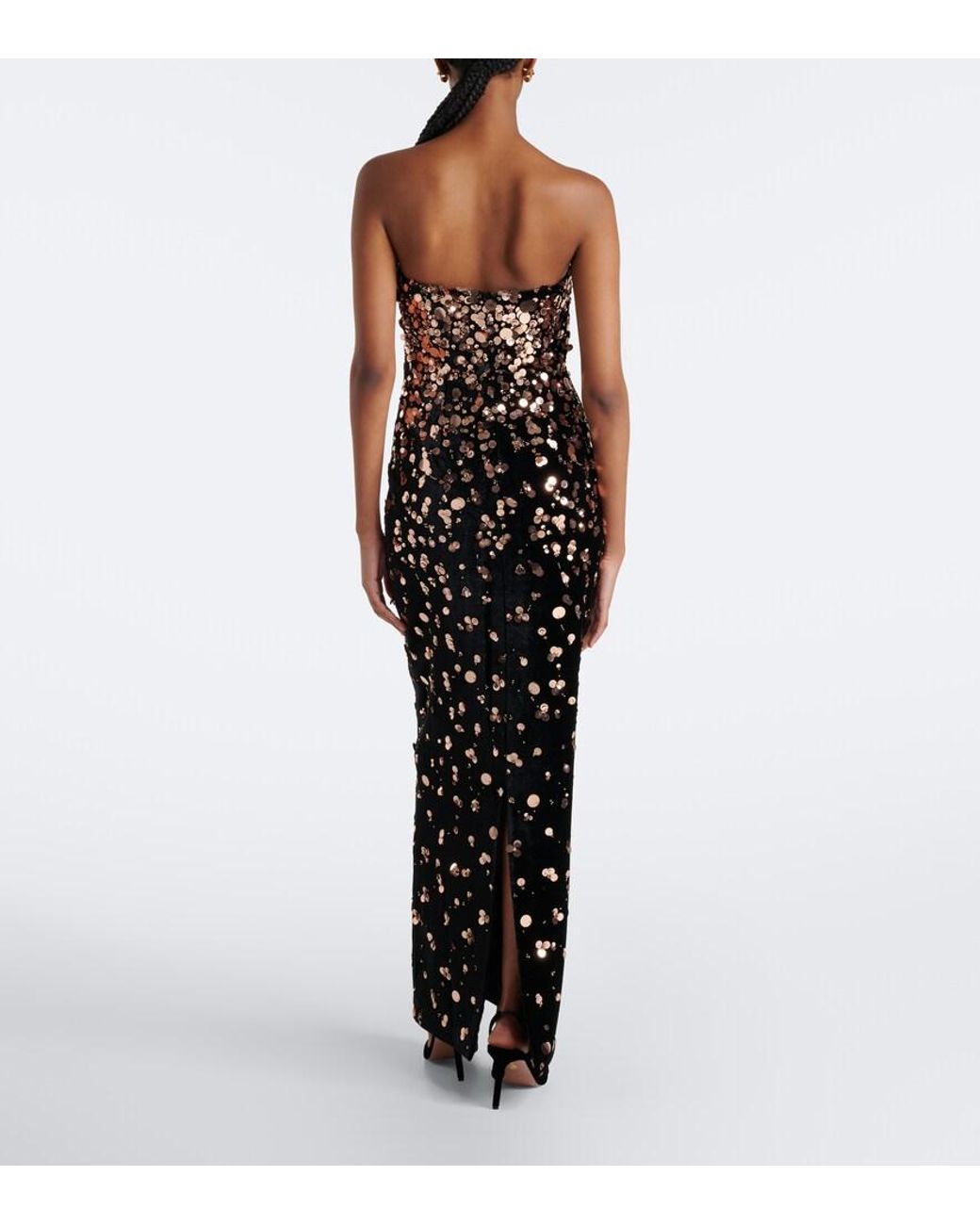 The New Arrivals Ilkyaz Ozel Black Nara Sequined Cocktail Dress
