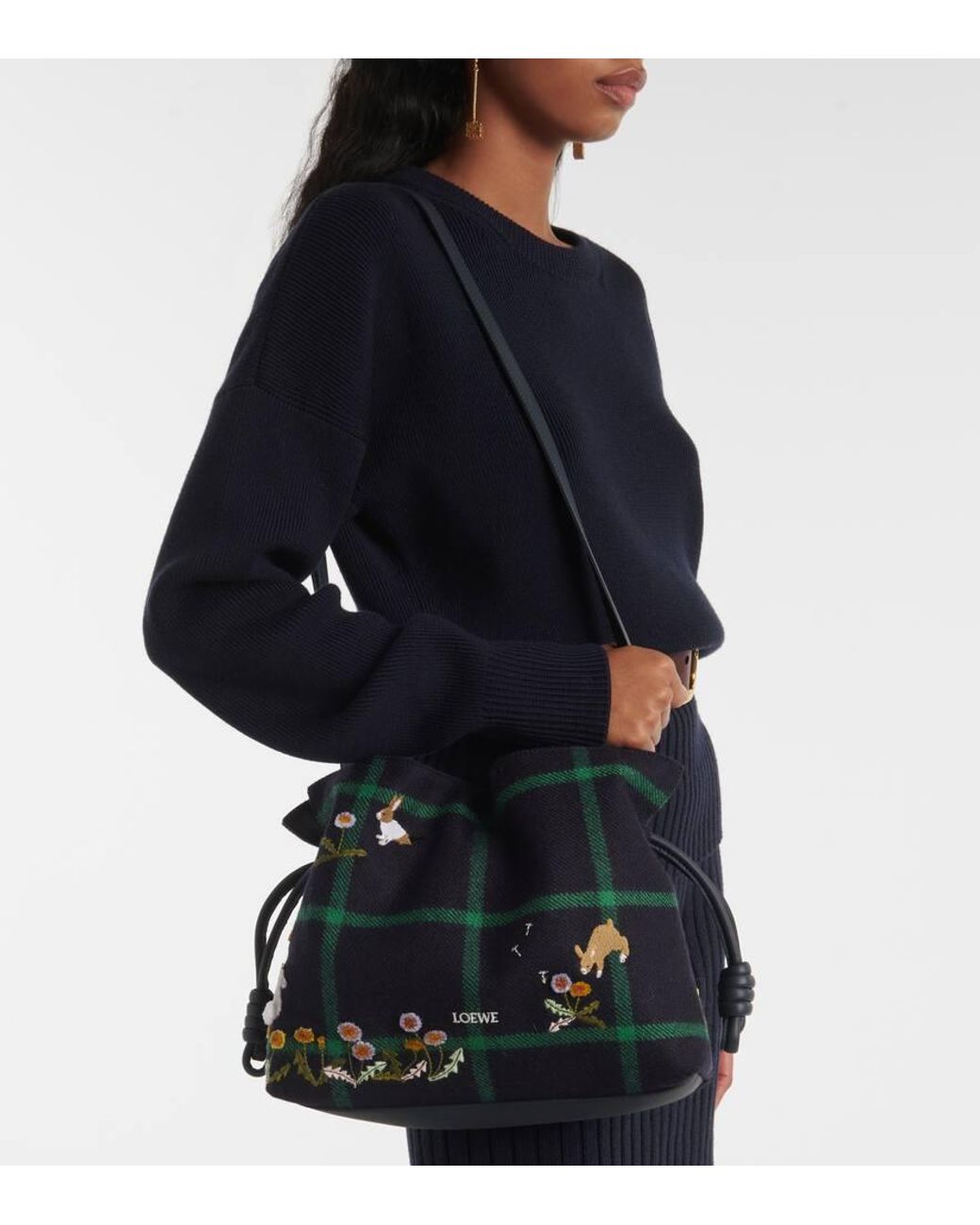 Loewe X Suna Fujita Flamenco Bunnies Small Clutch in Green