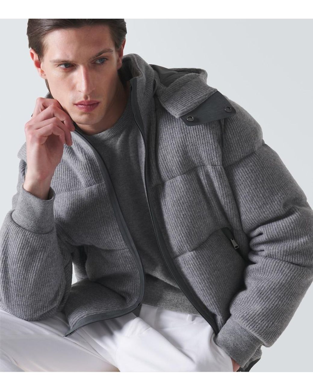 Zegna Gray Cashmere Sweater for men