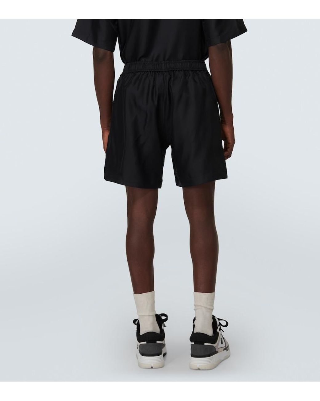 Amiri Black Diamond Silk Shorts for men