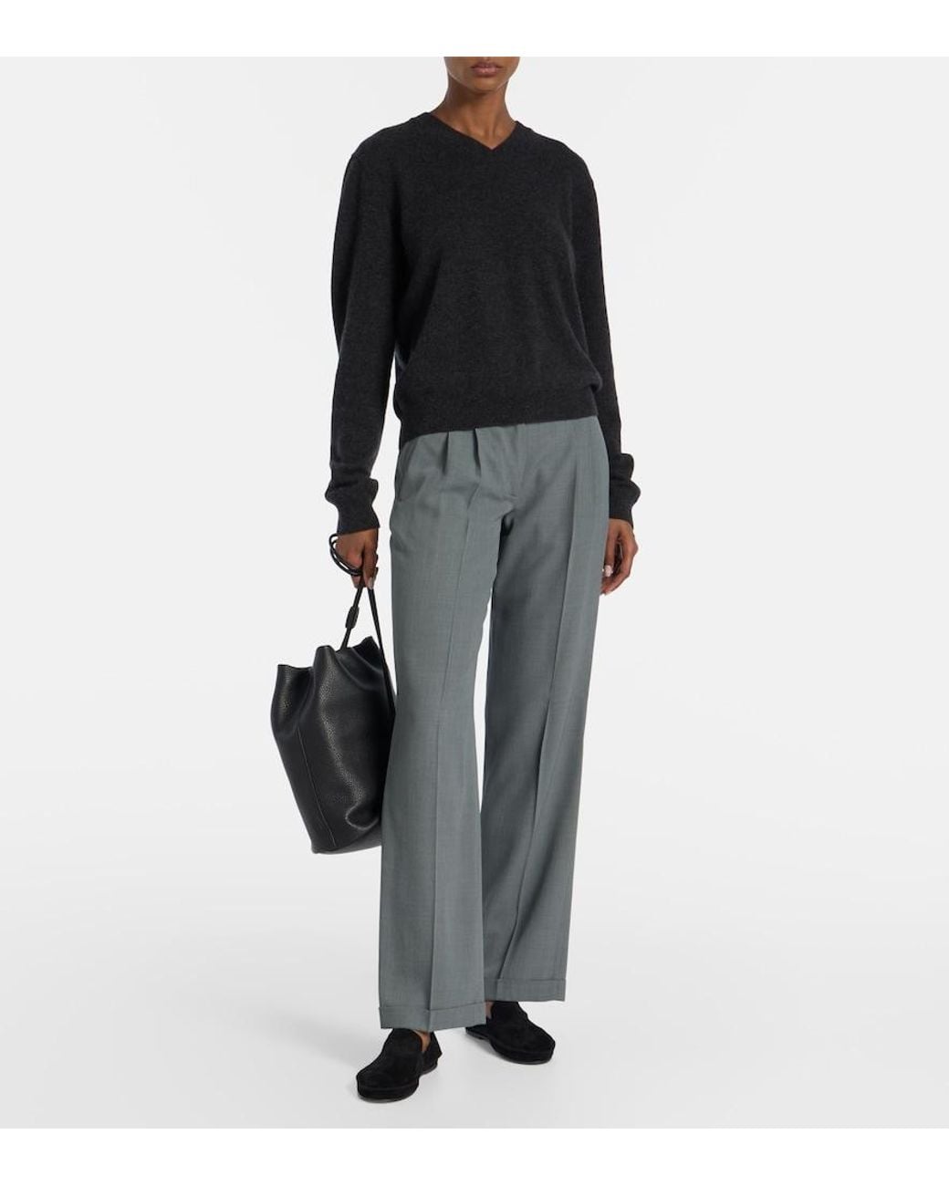 The Row Black Tyler Suede Loafers