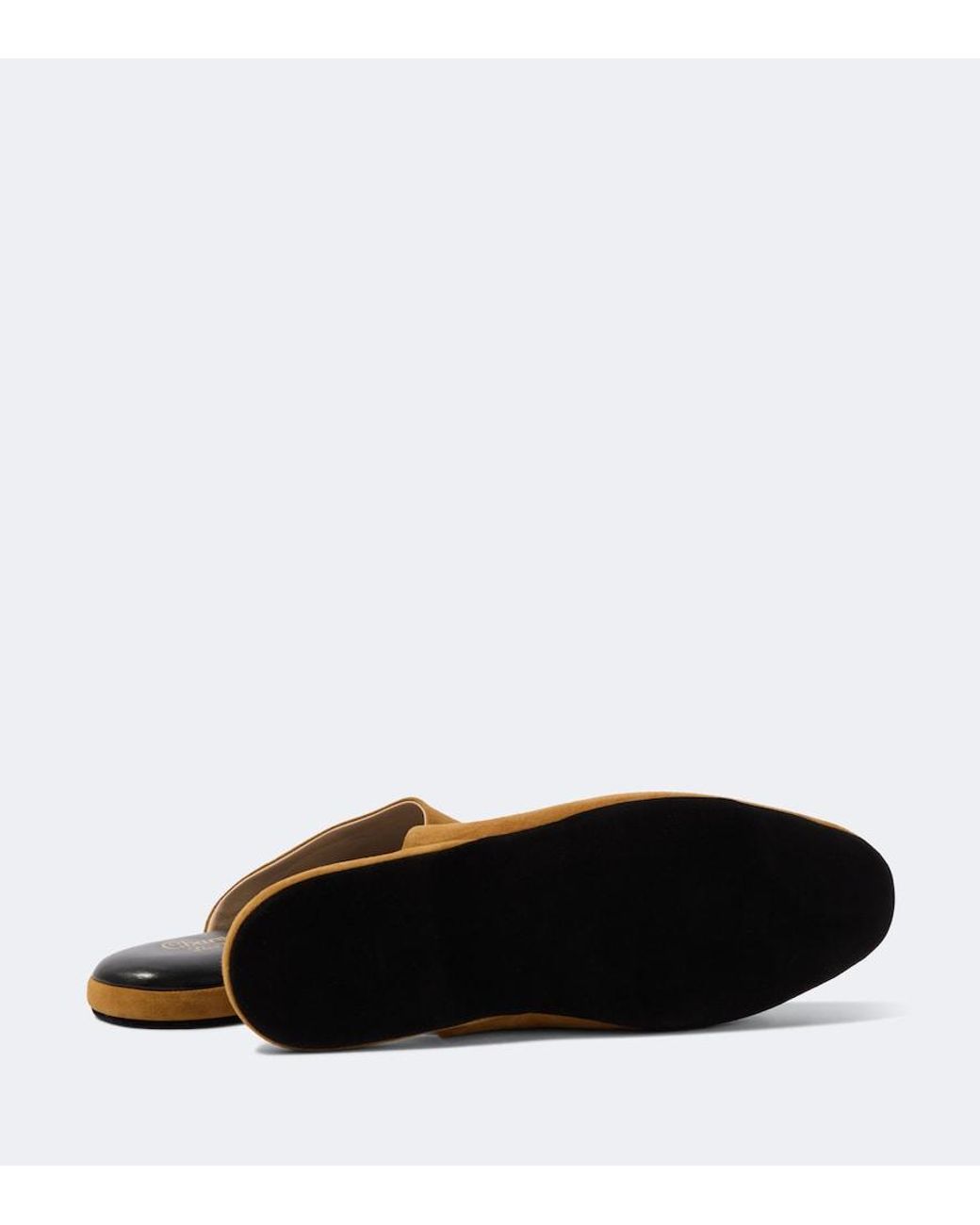 Charvet Brown Leather-Lined Suede Slippers for men