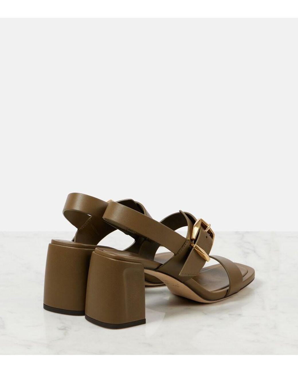 Jimmy Choo Brown Hawke 70 Leather Sandals
