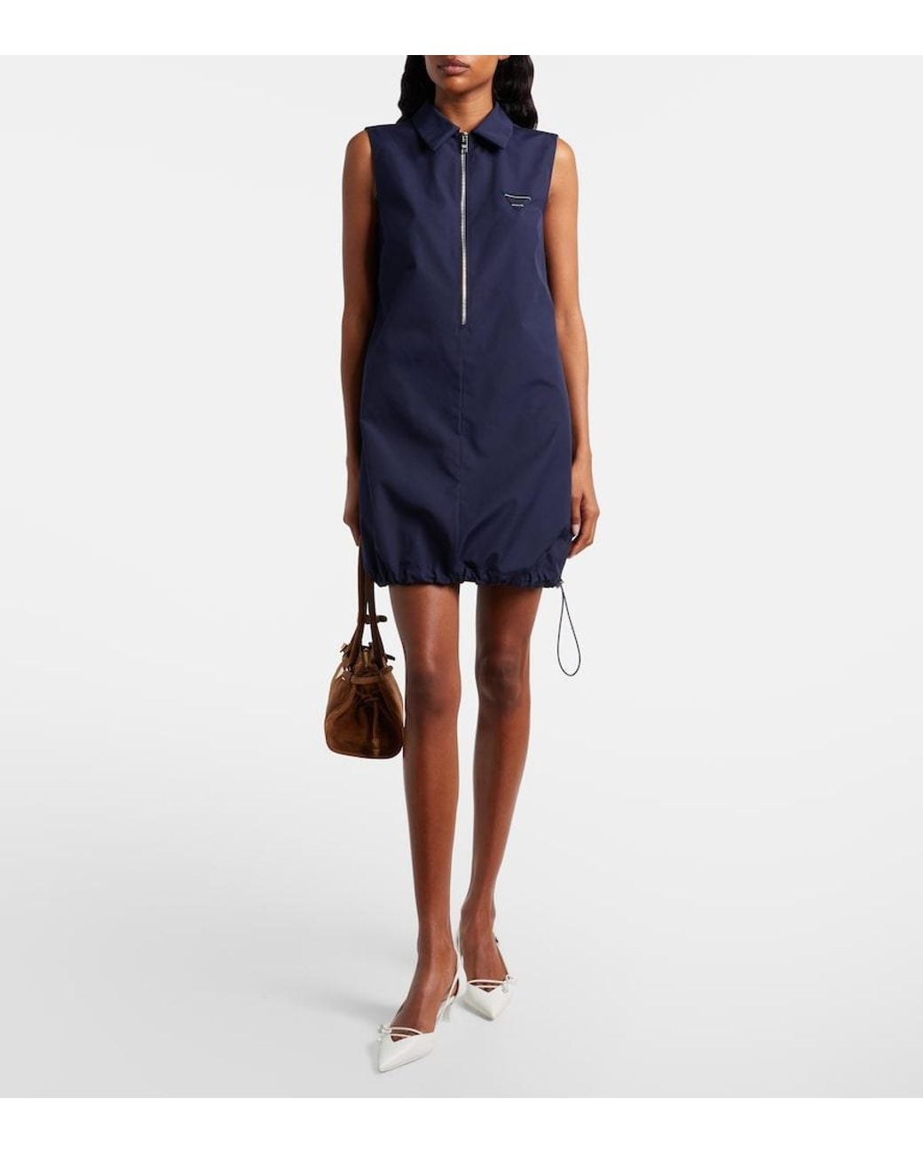 Prada Blue Poplin Polo Dress