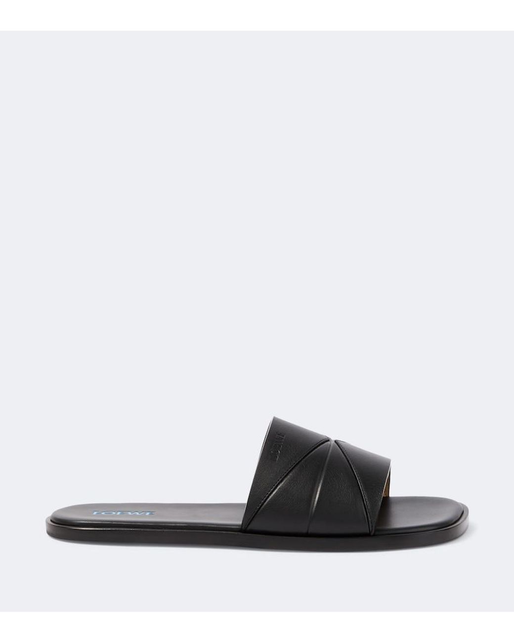 Loewe Black Origami Leather Slides for men