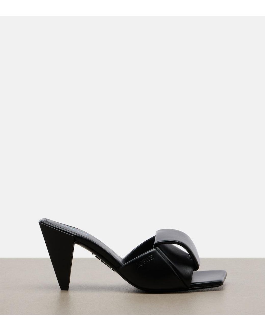 Loewe Black Origami Leather Mules