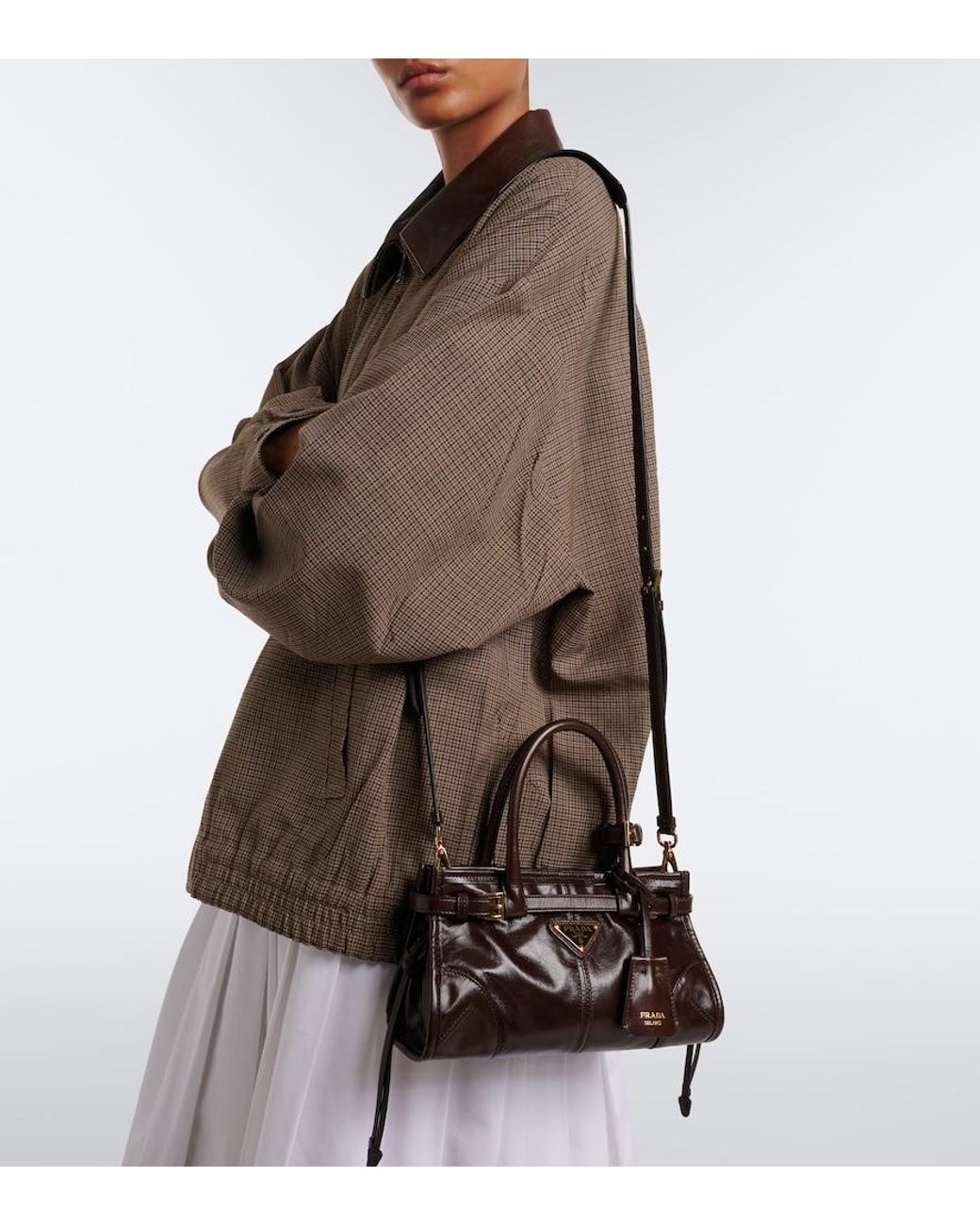 Prada Black Bonnie Mini Leather Top-Handle Bag