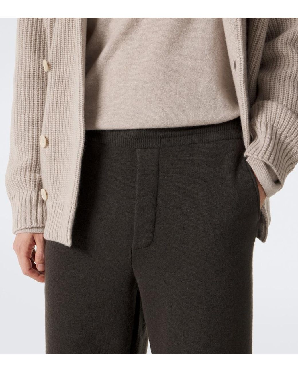 Lisa Yang Gray Parker Cashmere Straight Pants for men