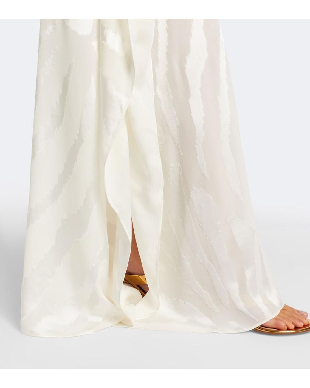 Taller Marmo White Streep Scarf-Detail Fil Coupe Kaftan