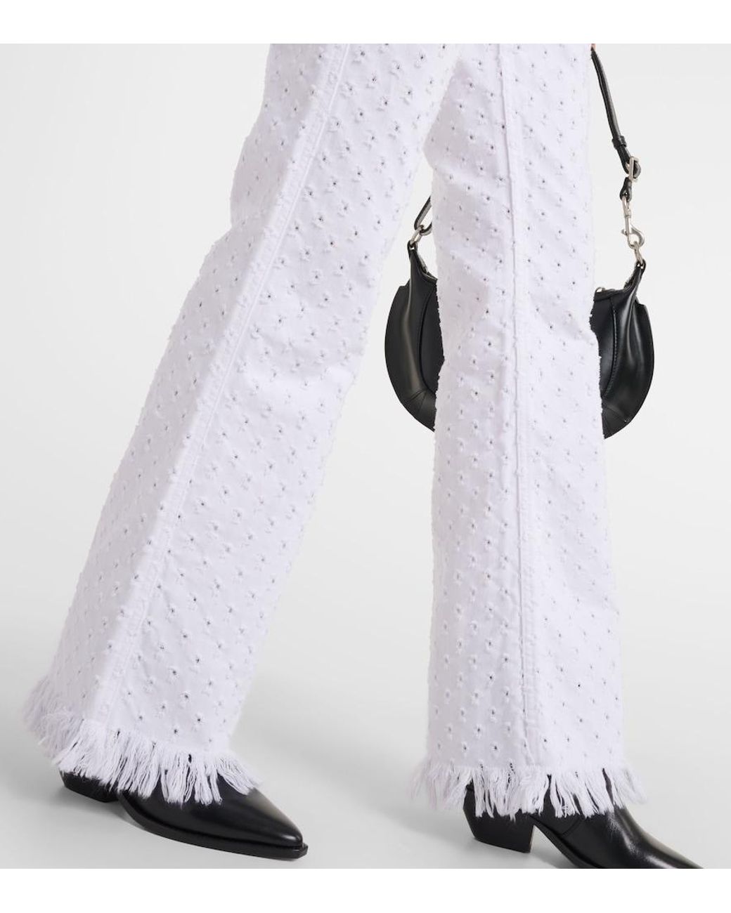Isabel Marant White Alvira High-Rise Flared Jeans