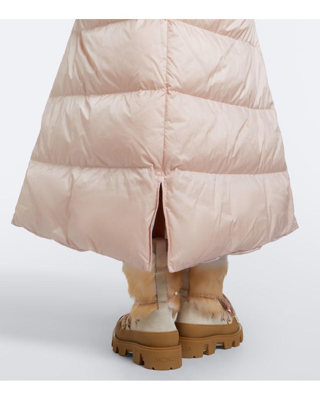 Moncler Pink Down-Paneled Midi Skirt