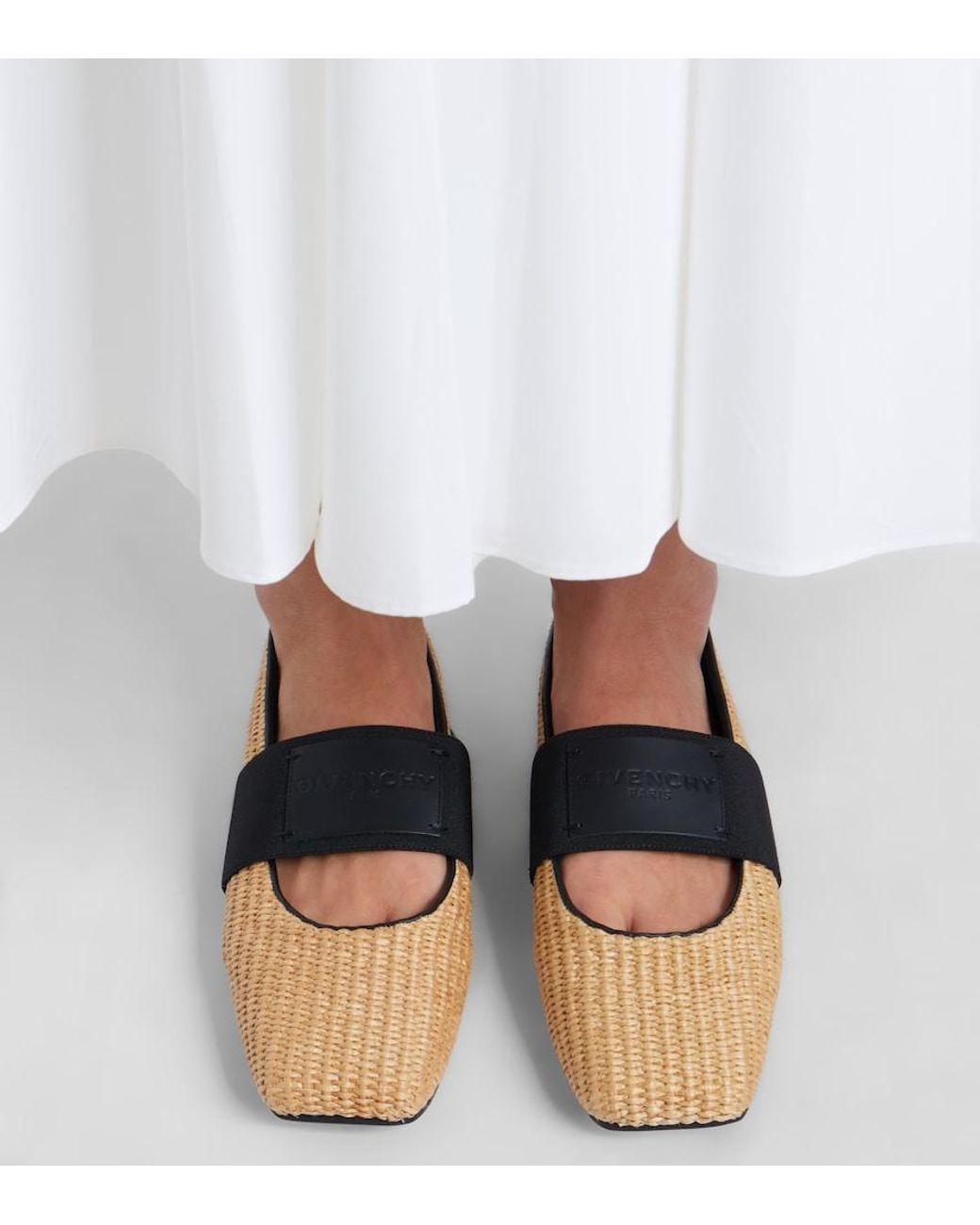 Givenchy Natural Sliced Square Mary Jane Flats
