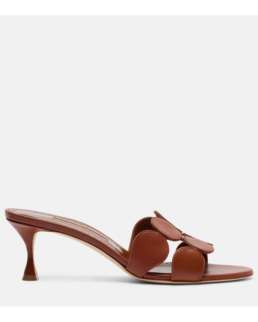 Manolo Blahnik Brown Haribalmu 50 Leather Mules