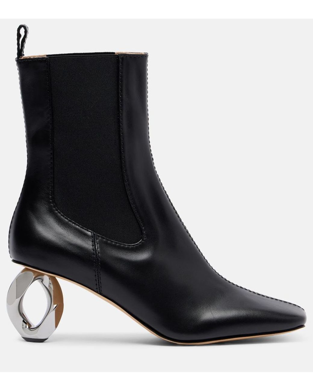 J.W. Anderson Black Chain Leather Ankle Boots