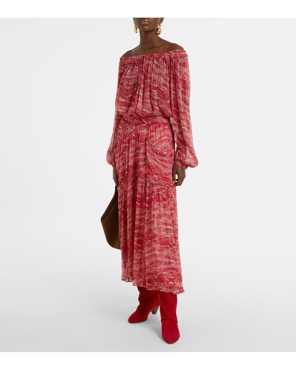 Isabel Marant Red Vutti Chiffon Top