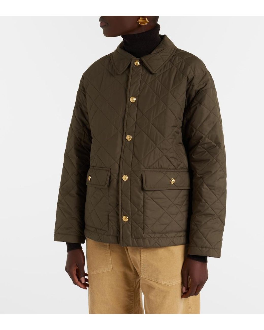 Nili Lotan Green Helah Quilted Puffer Jacket
