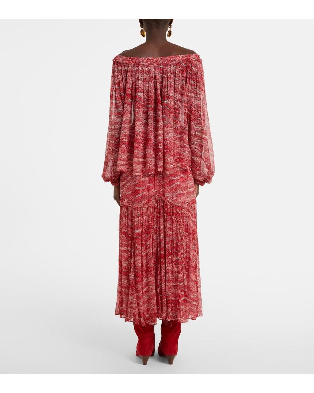 Isabel Marant Red Vutti Chiffon Top