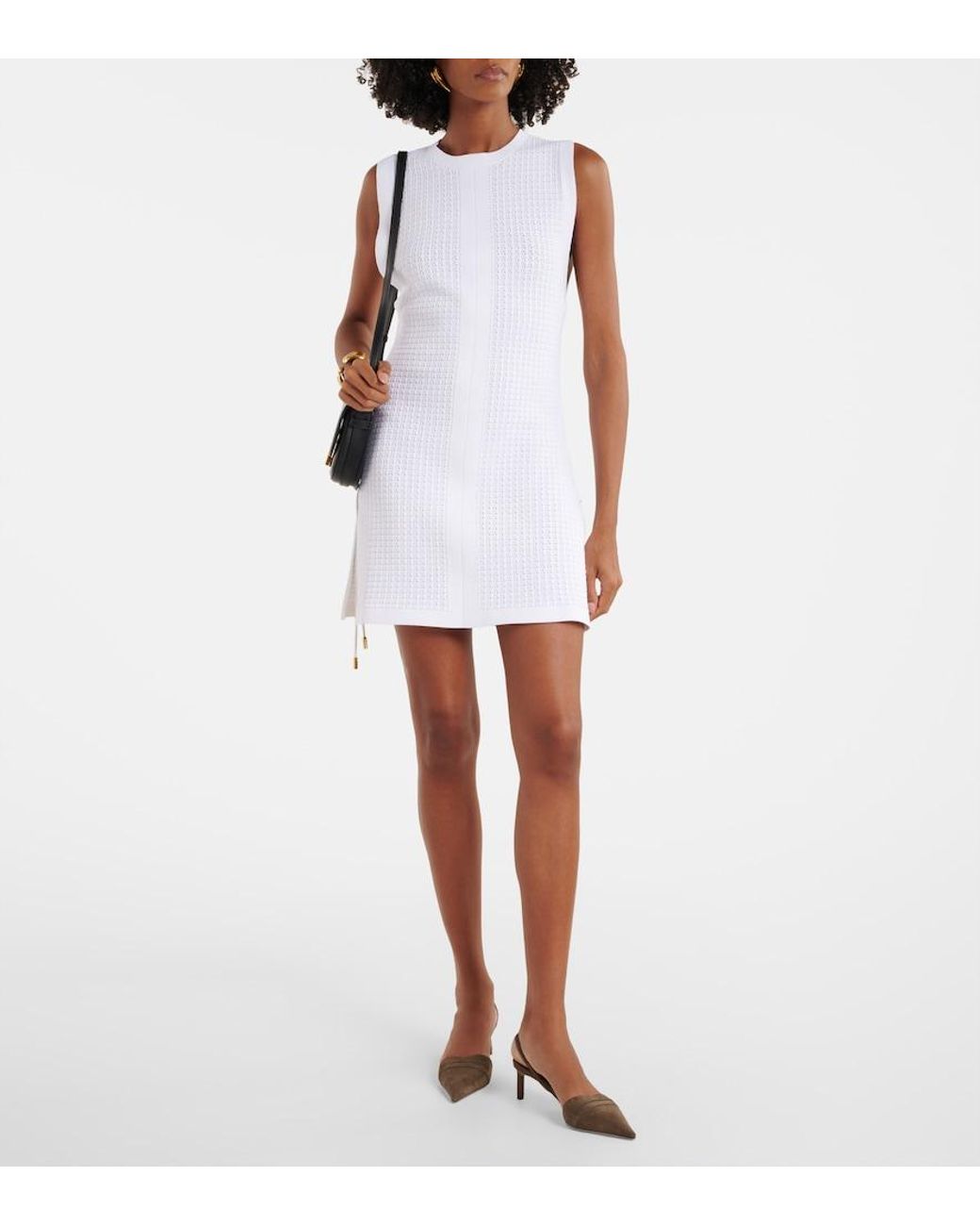Tom Ford White Open-Knit Minidress
