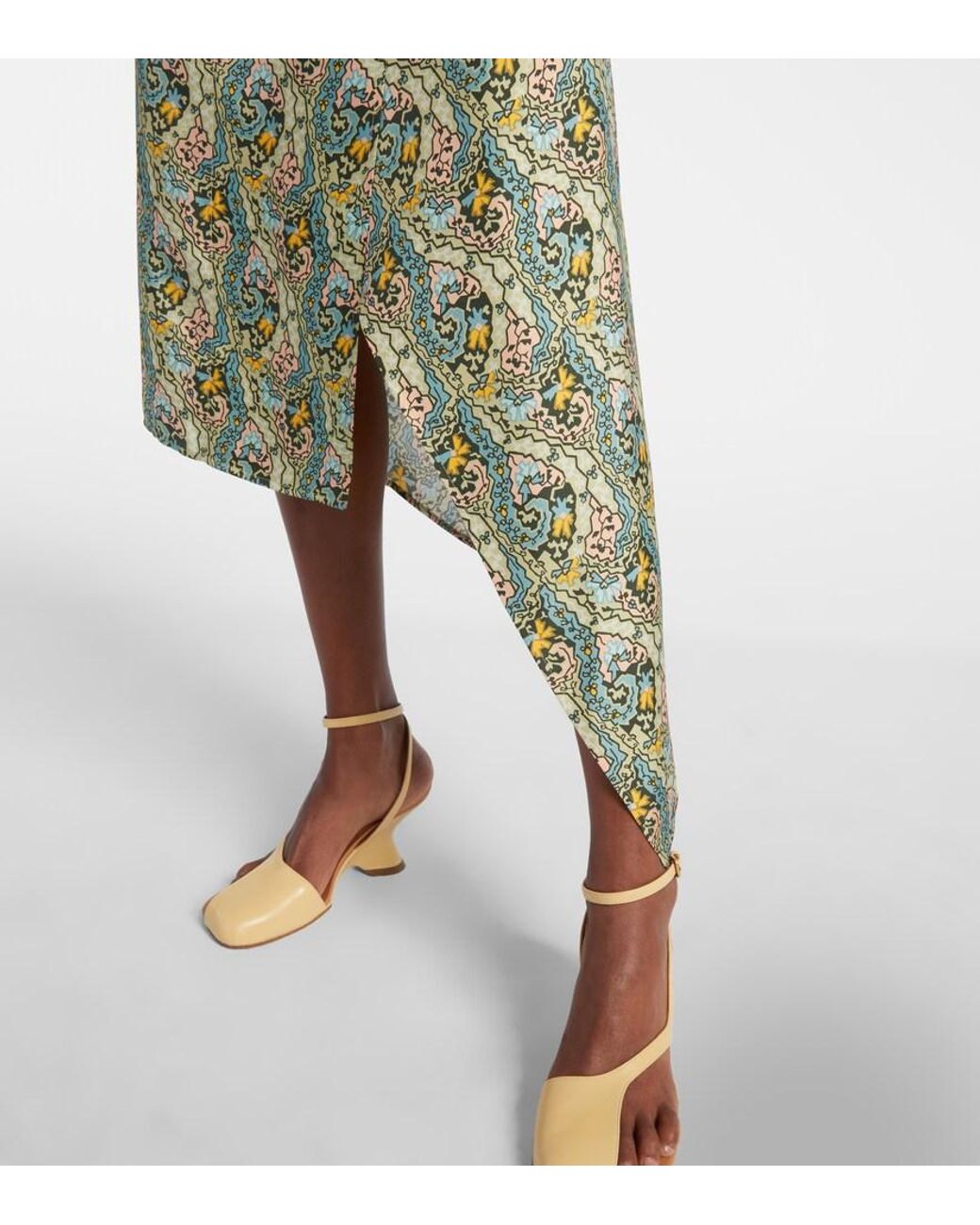 Tory Burch Green Paisley Silk Satin Wrap Dress