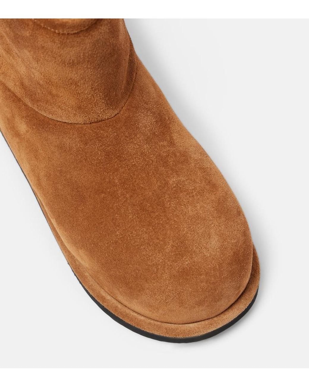 AMINA MUADDI Brown Heidi Shearling-Lined Suede Ankle Boots