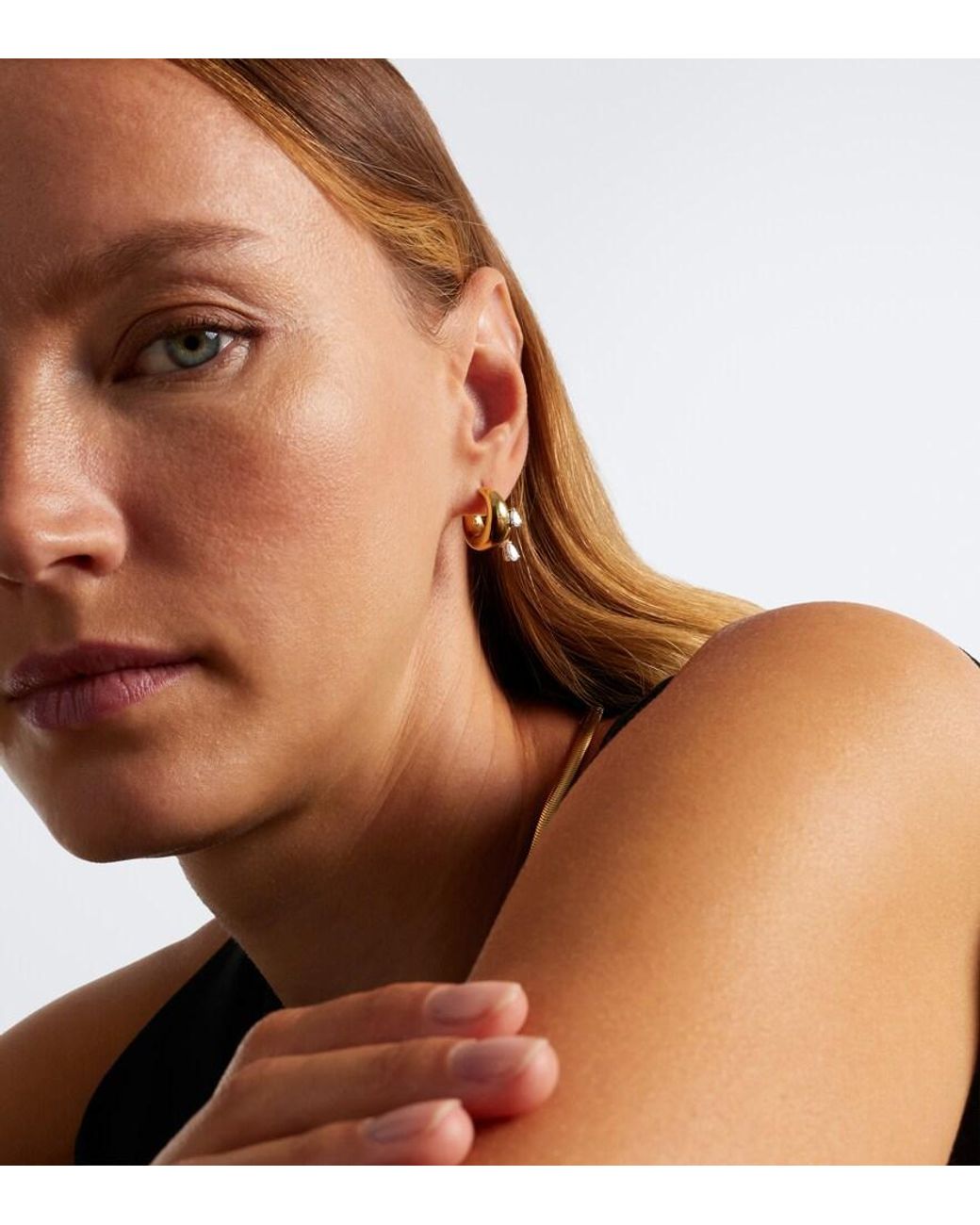 Nikos Koulis Metallic Me 18Kt Earrings With Diamonds