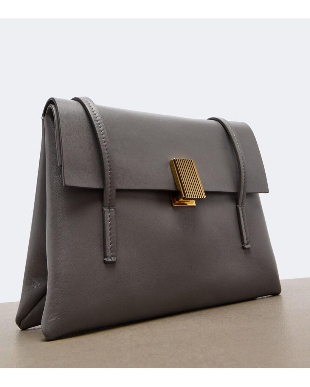 Khaite White Soft Blake Small Leather Shoulder Bag