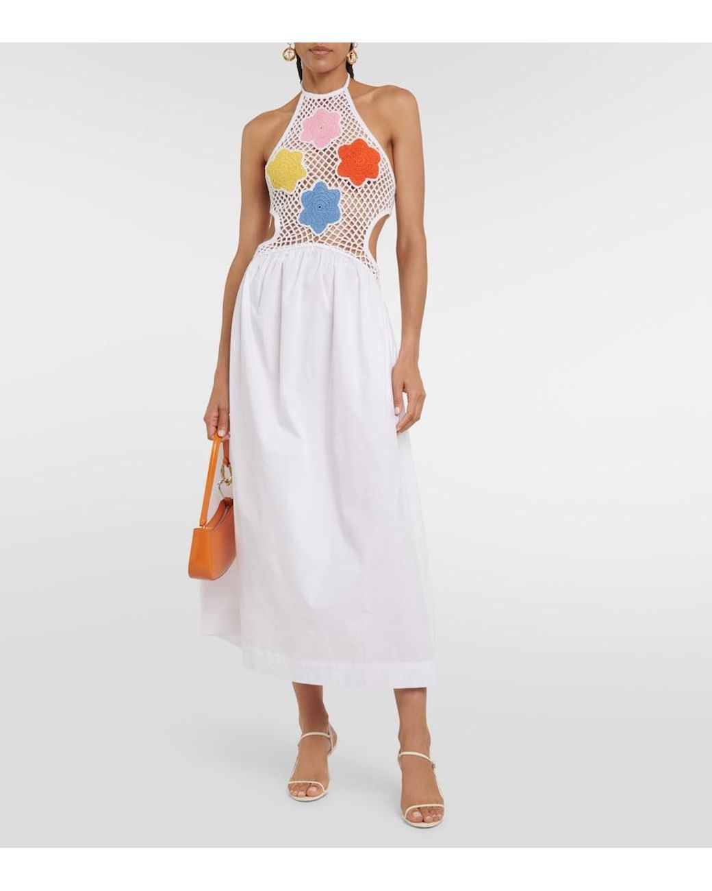 Staud White Kaylee Halterneck Maxi Dress