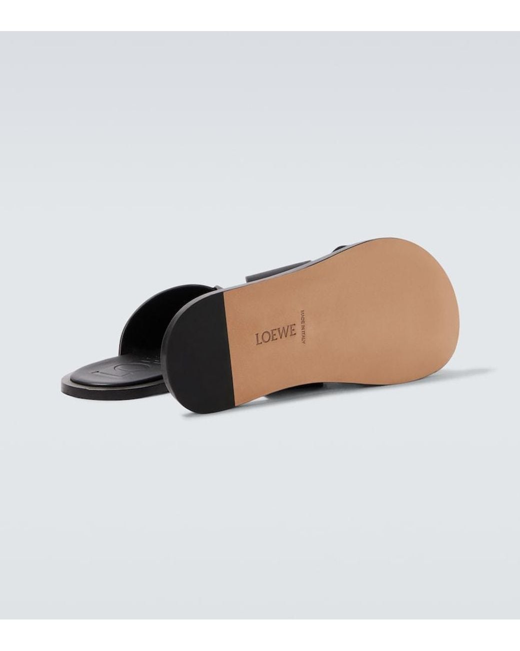 Loewe Black Paula's Ibiza Flex Leather Sandals for men