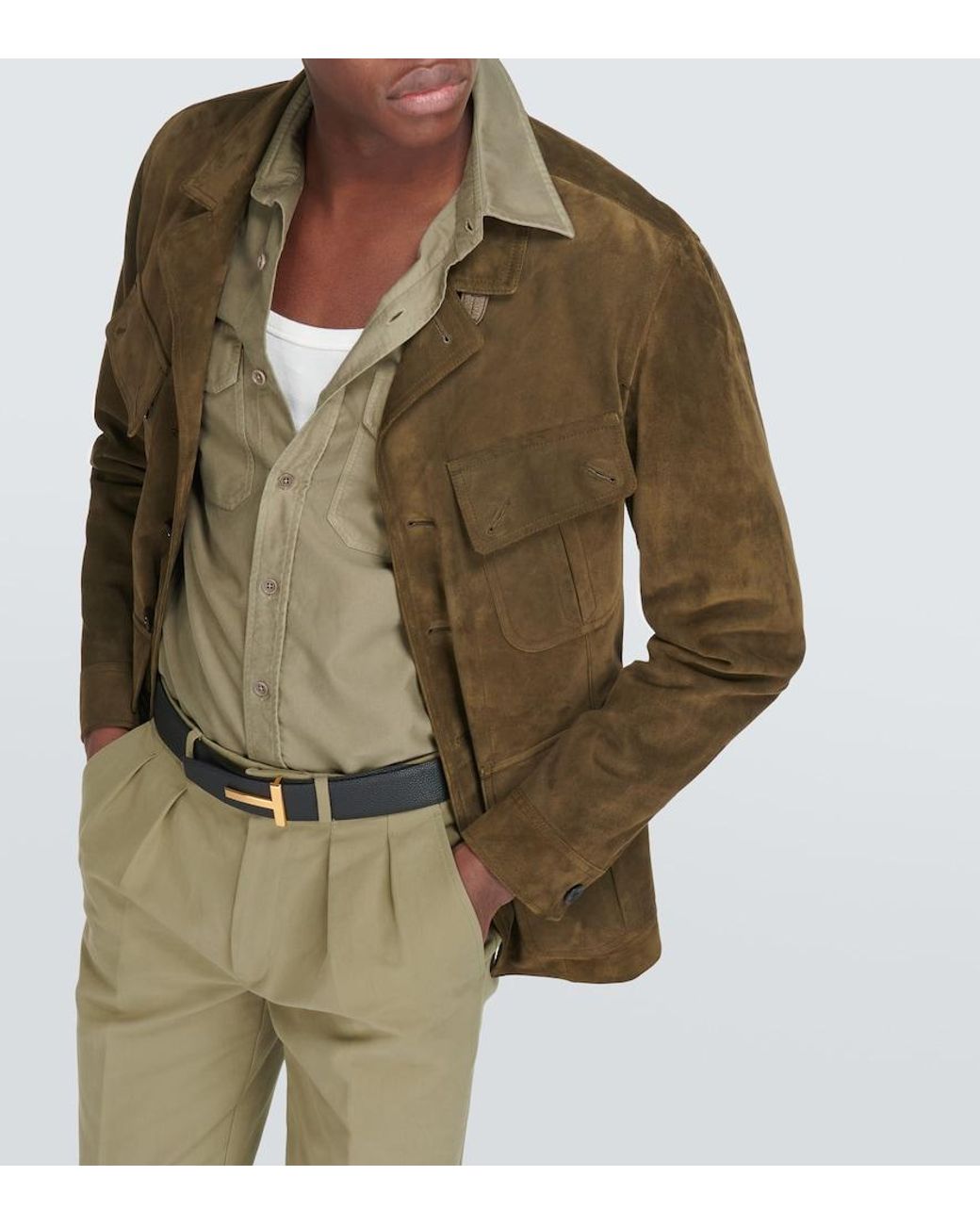 Camisa De Algodon Tom Ford de hombre de color Green