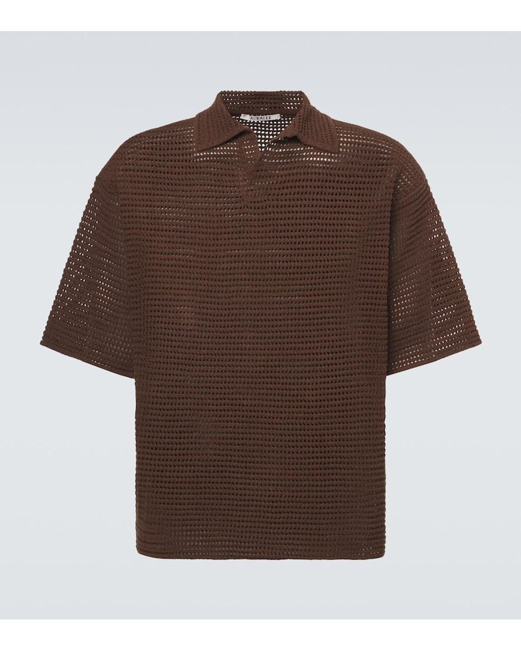 Polo De Algodon Y Seda Auralee de hombre de color Brown