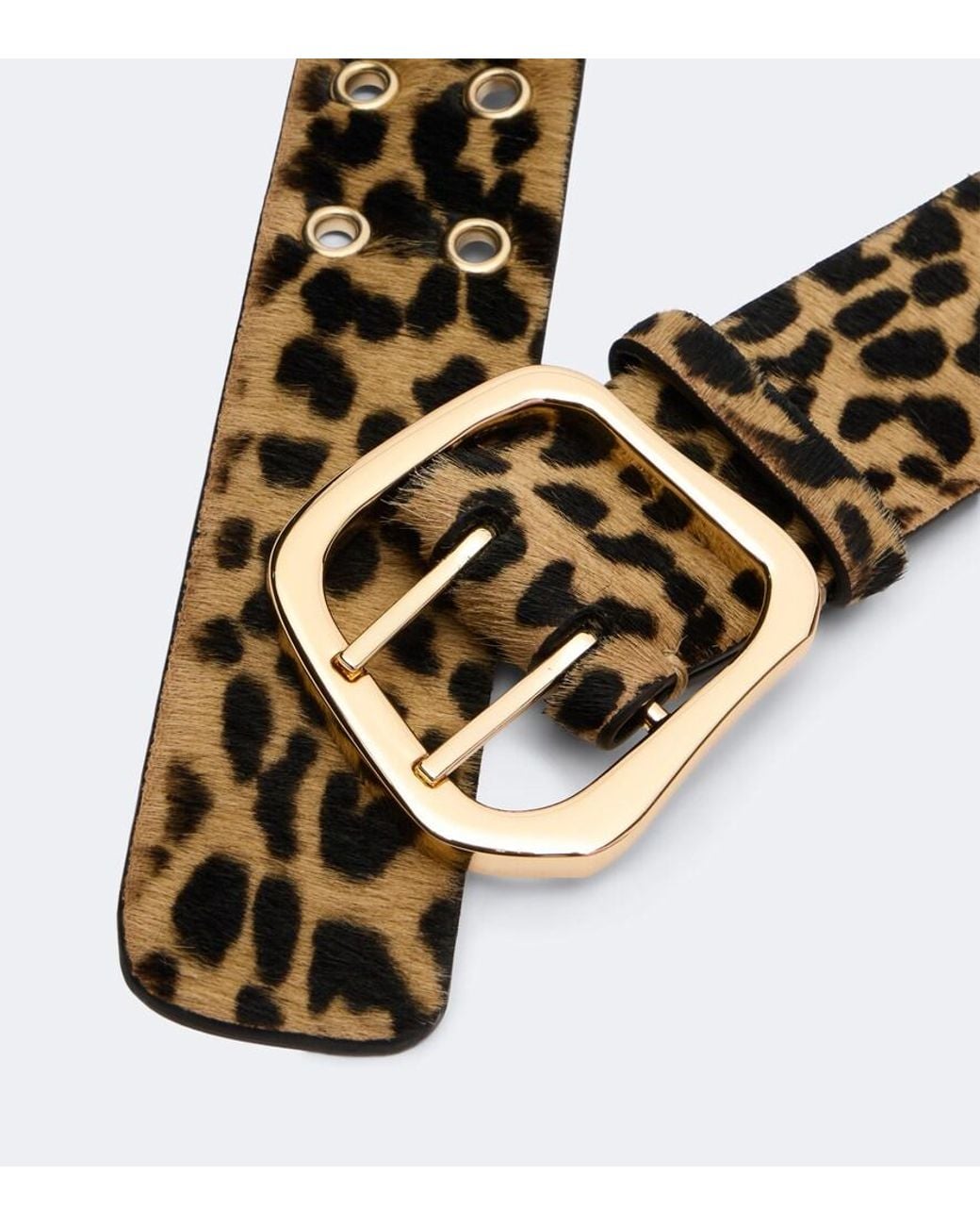 Amanu Multicolor Wandile Leopard-Print Calf Hair Belt