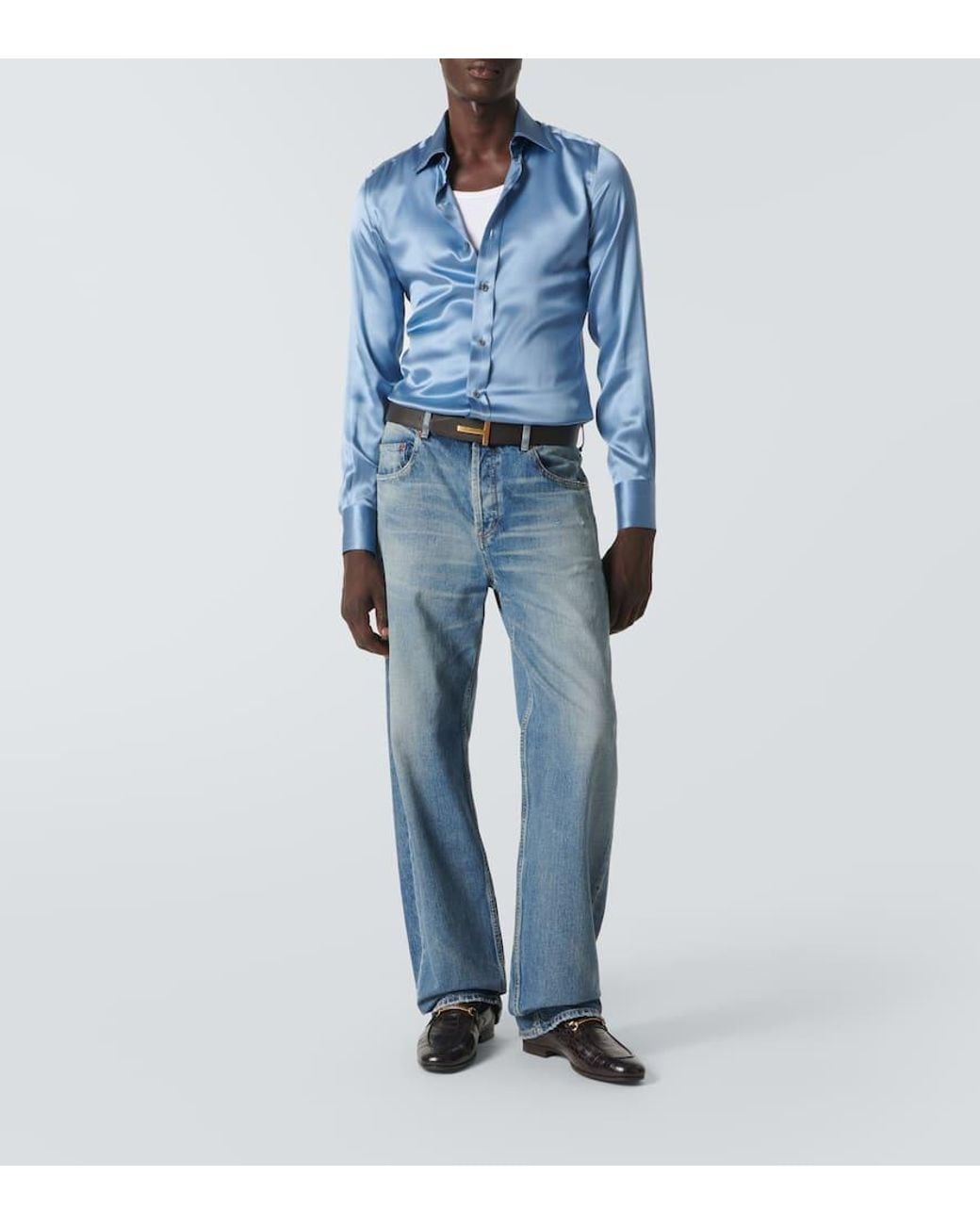 Tom Ford Black Gigi Croc-Effect Leather Loafers for men