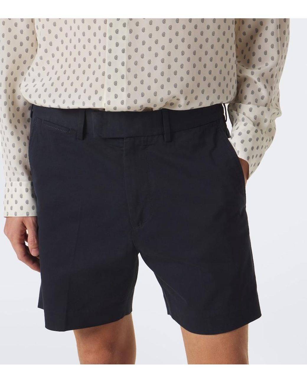 Tom Ford Blue Cotton Twill Shorts for men