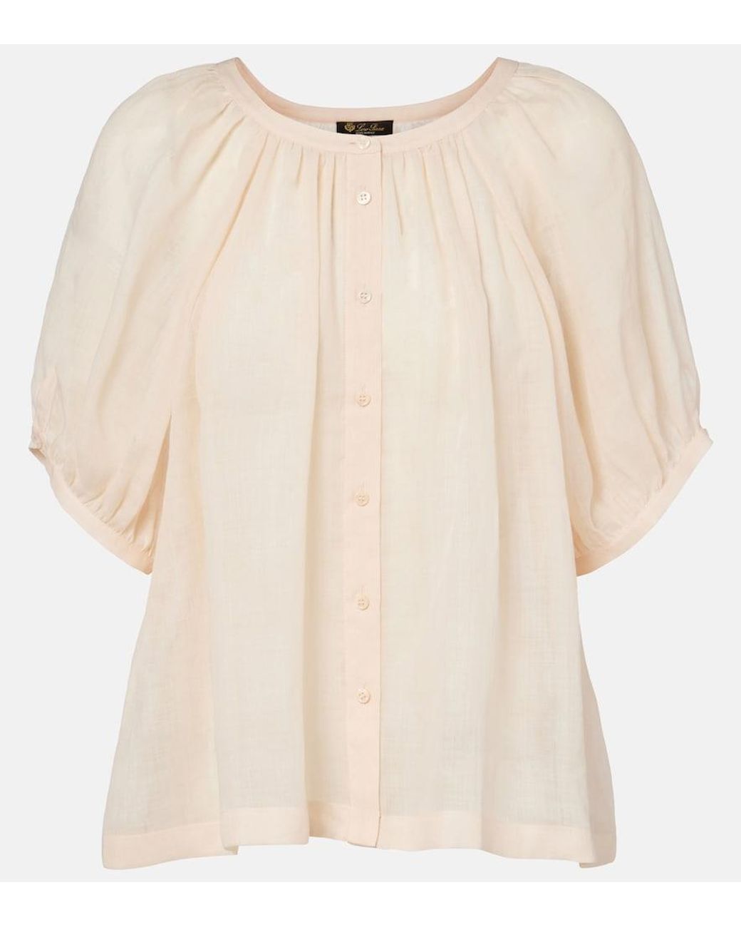 Loro Piana Natural Gritt Ramie Blouse