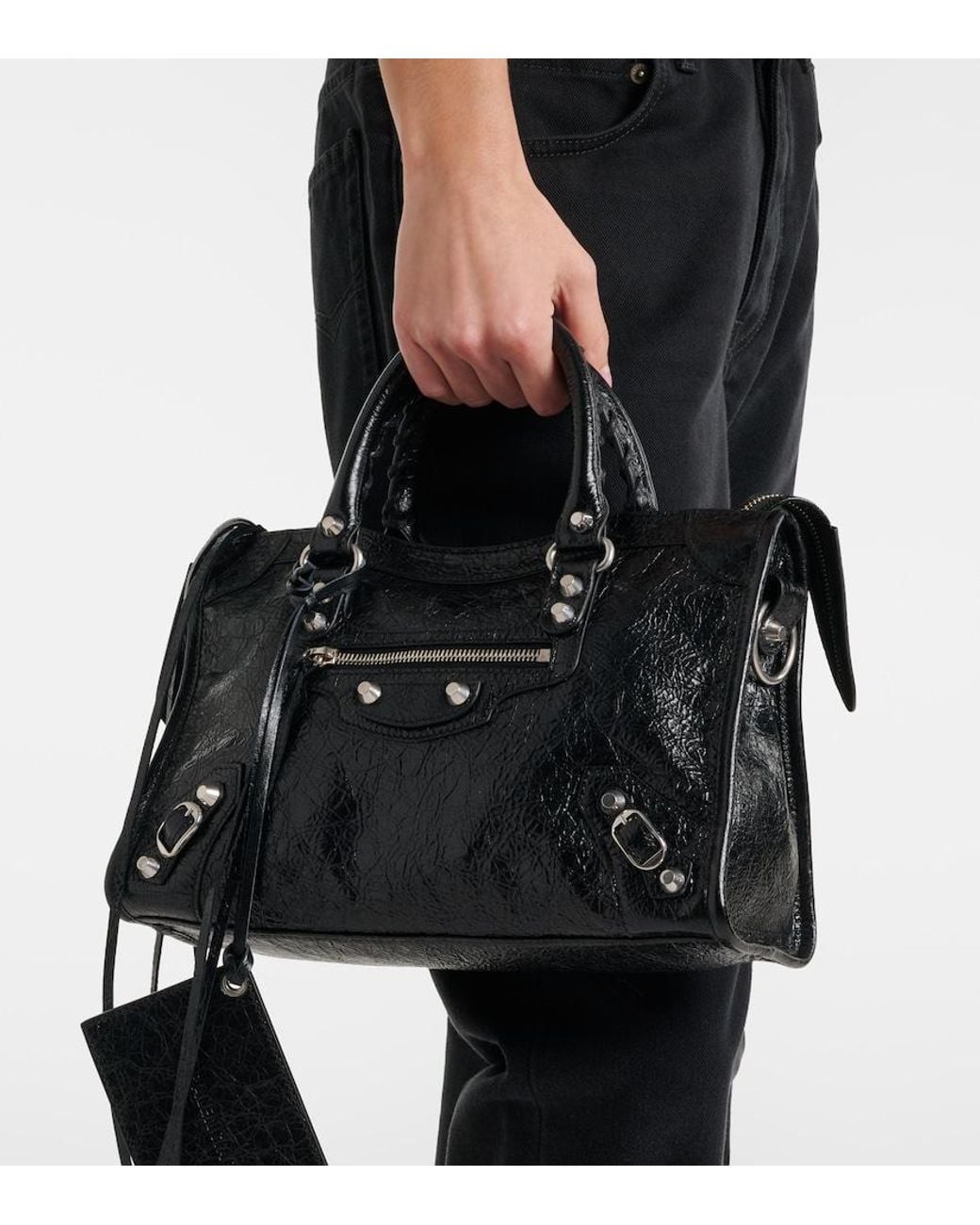 Balenciaga Black Le City Small Leather Top-Handle Bag