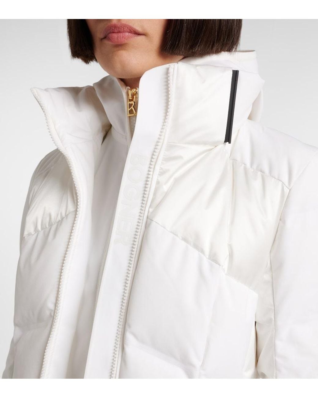 Bogner White Delin Hooded Down Ski Jacket