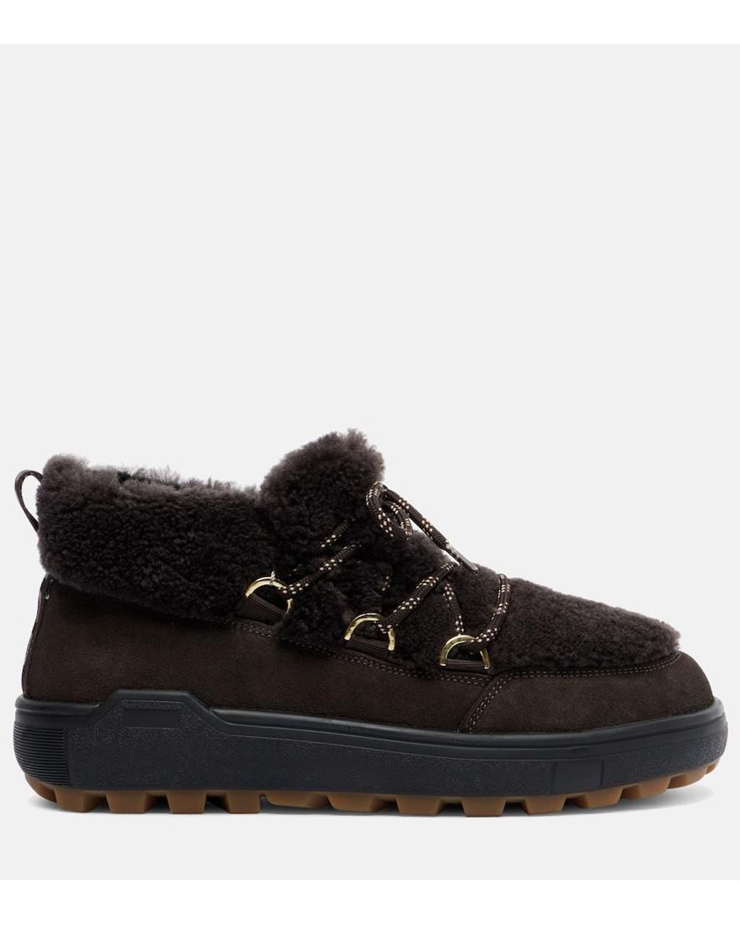 Bogner Black Chamonix Shearling-Trimmed Suede Ankle Boots